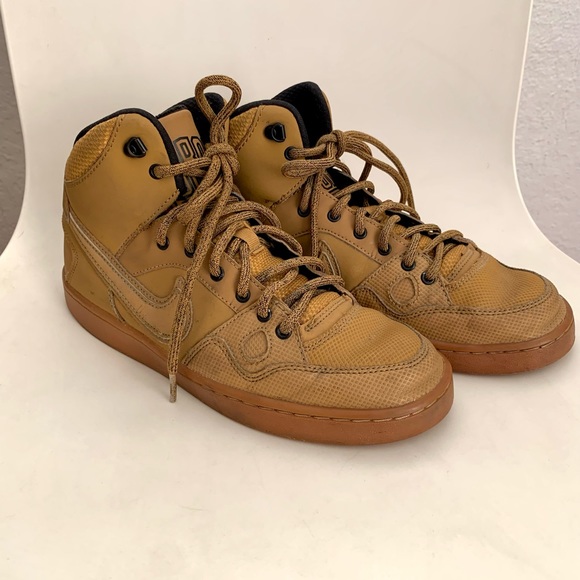Nike Son of Force Mid Winter Wheat 807392-700 monochrome tan high top sneakers - Picture 1 of 10